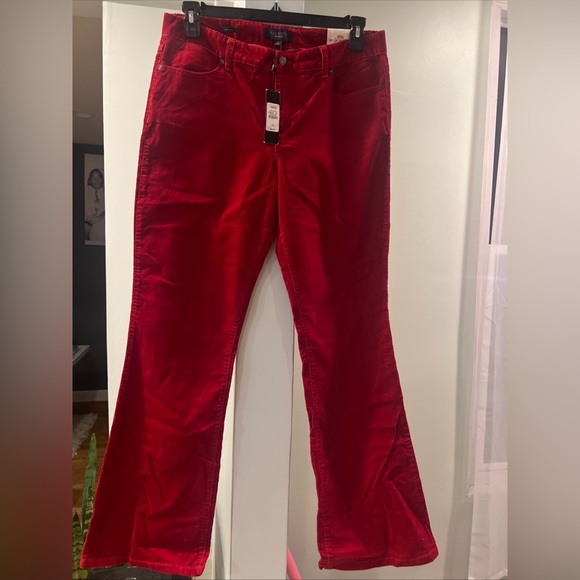 Talbots Pants - Talbots Women's Heritage Red Corduroy Signature Boot Pants NWT Size 12